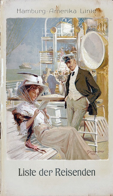 Cover einer Passagierliste 08.09.1910 (Route Hamburg - New York)