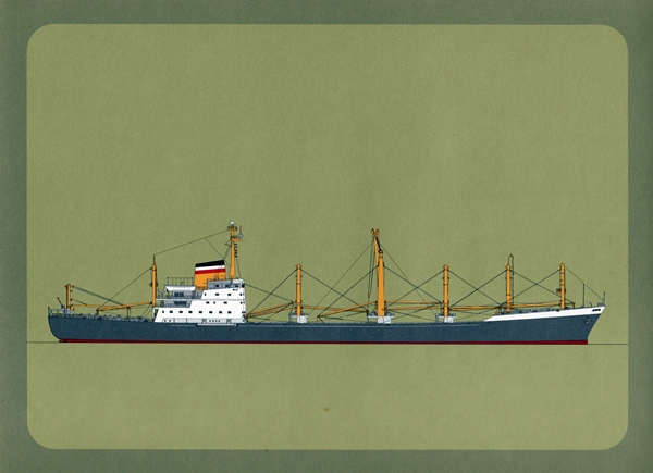 Zeitgenössische Grafik des Schiffes 