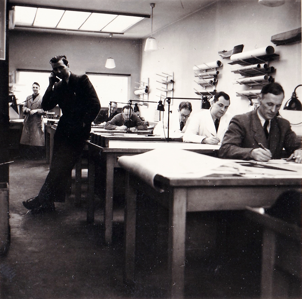 Büro für Technische Zeichnungen der D.W. Kremer Sohn Werft - ca. 1960